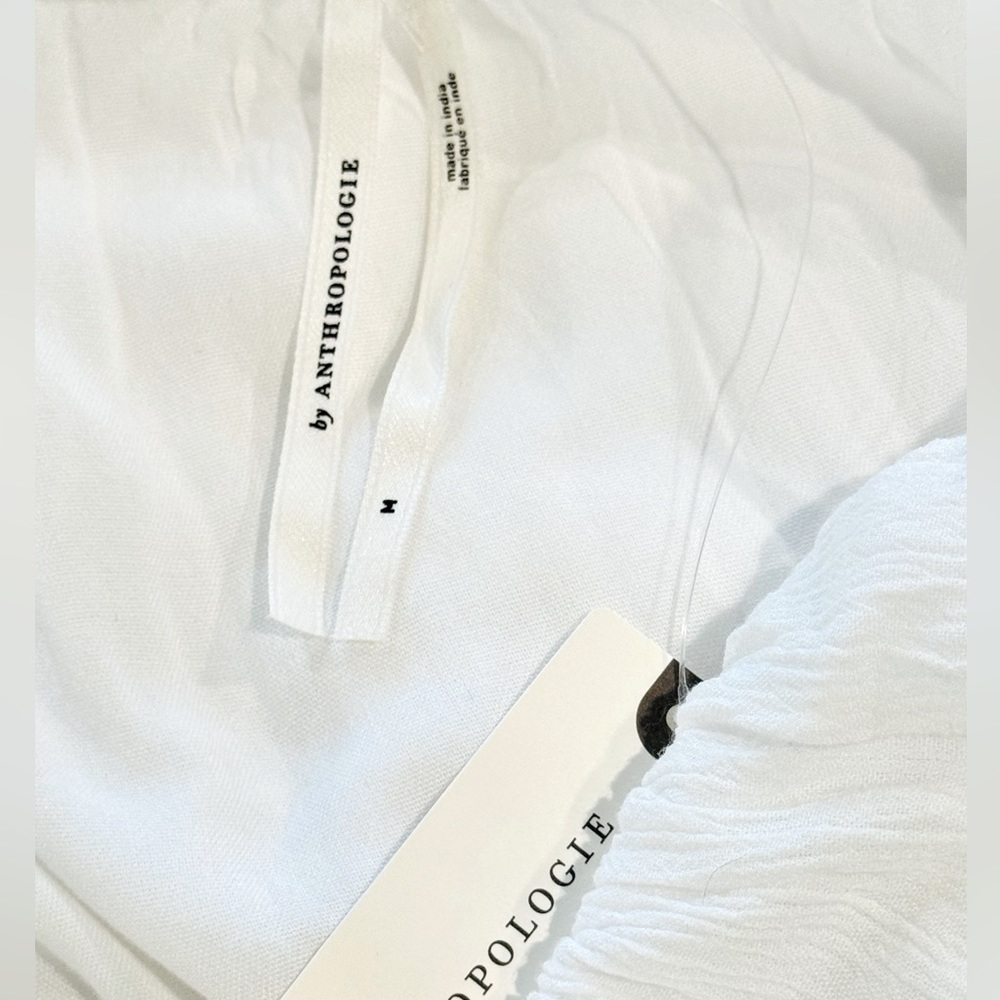 ANTHROPOLOGIE Tiered A Line White Sleeveless Dress Size M NEW - Picture 9 of 12